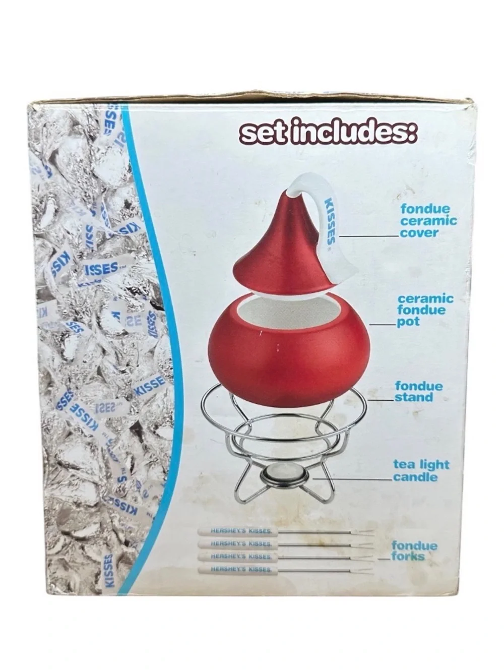 Hershey's Kisses Dessert Fondue - Red Fondue Pot